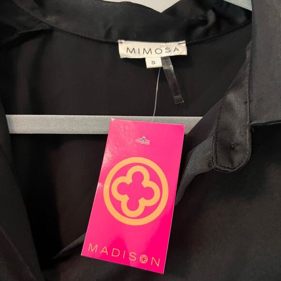 NWT Mimosa Black Button Down Blouse Size Small - Picture 2 of 4